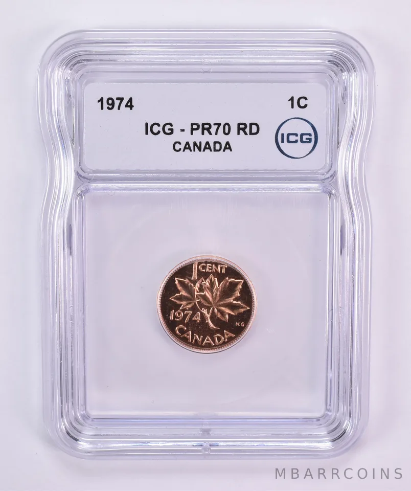 1974 Canada 1 Cent PR70 RD ICG