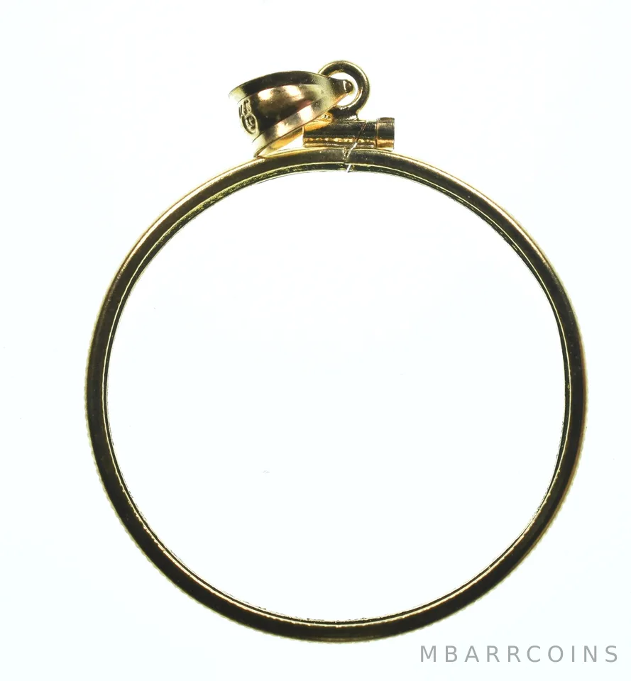 14K 32mm Gold Filled 1 Oz China Panda Coin Bezel Pendant Frame Edge *1443