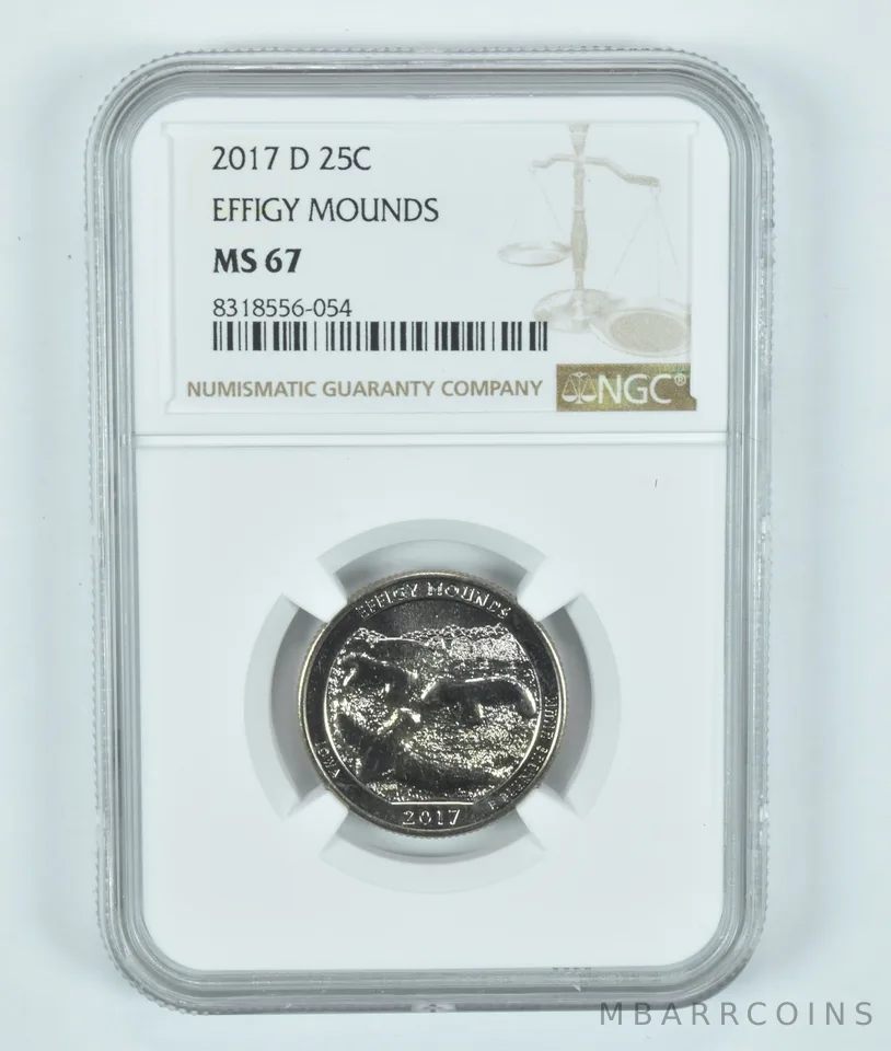 2017-D Washington Quarter Effigy Mounds ATB MS67 NGC