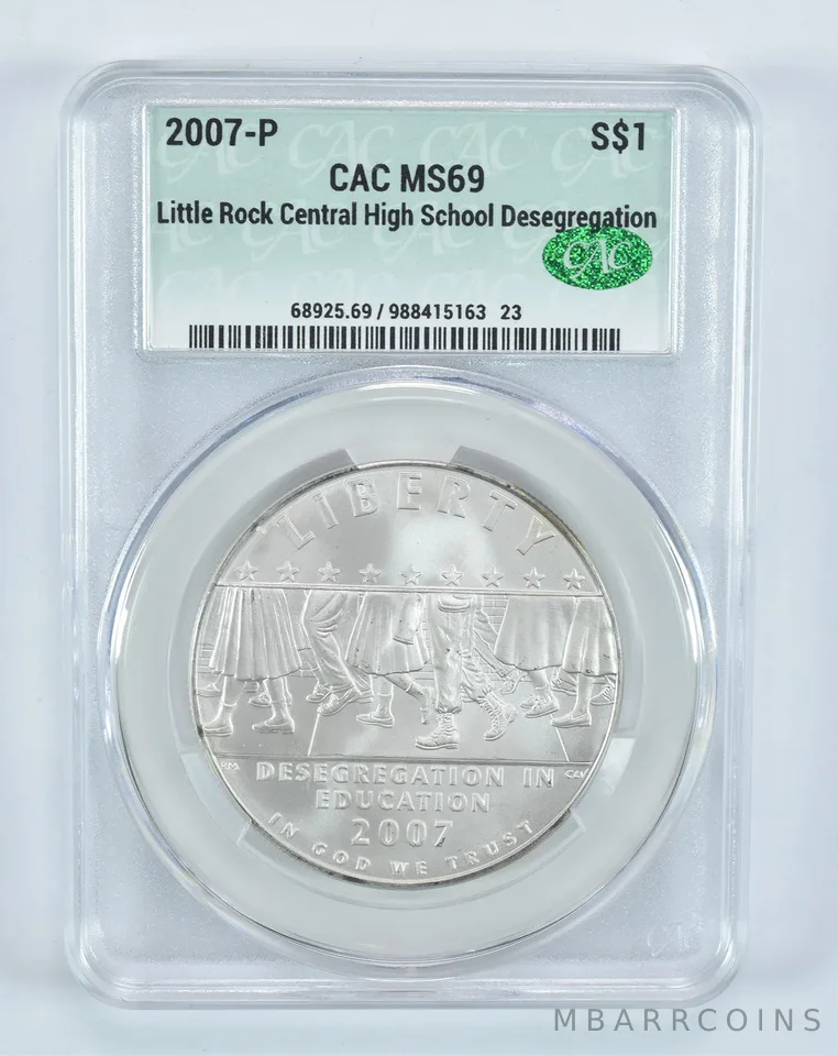 2007-P Desegregation Commemorative Silver Dollar MS69 CAC CACg