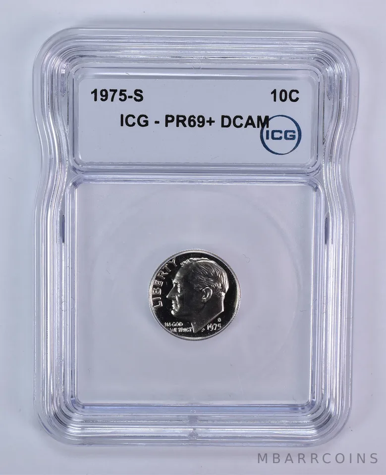 1975-S Roosevelt Dime PR69+ DCAM ICG