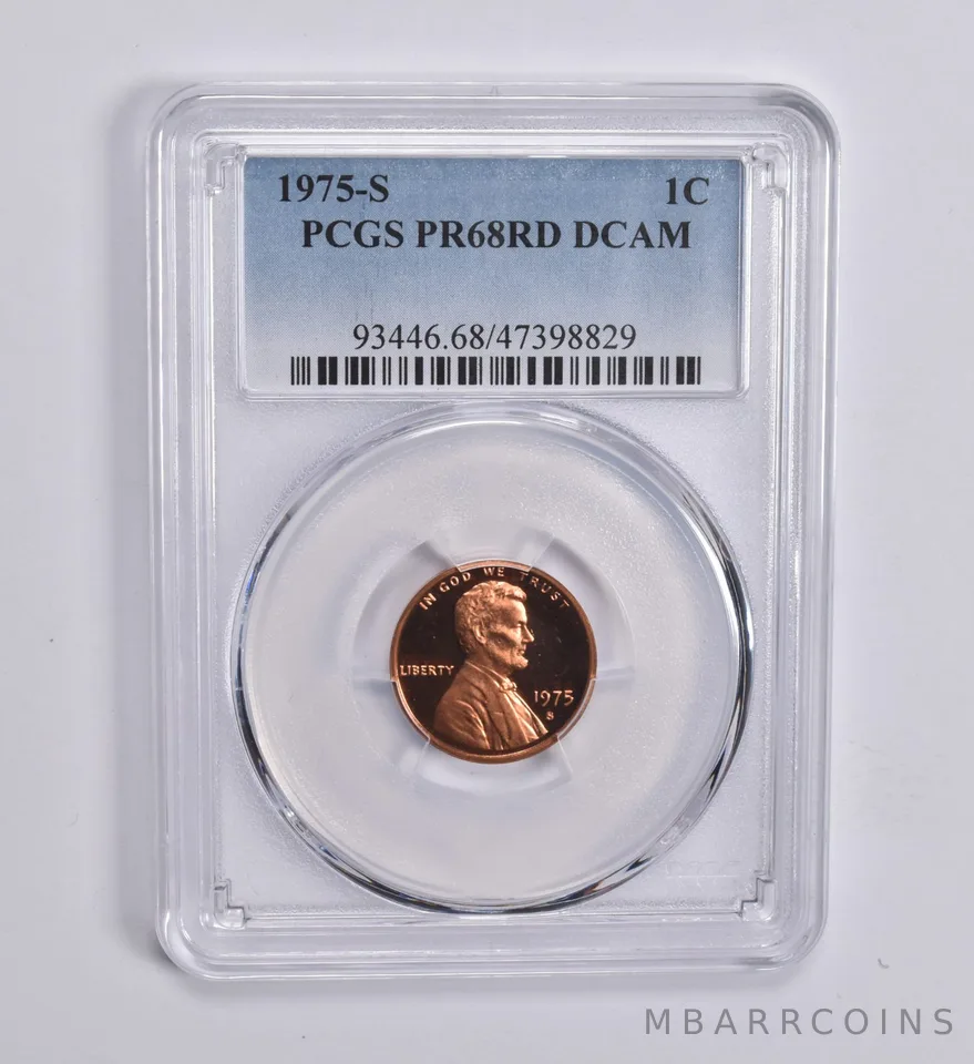 1975-S Lincoln Memorial Cent PR68 RD DCAM PCGS Blue Label