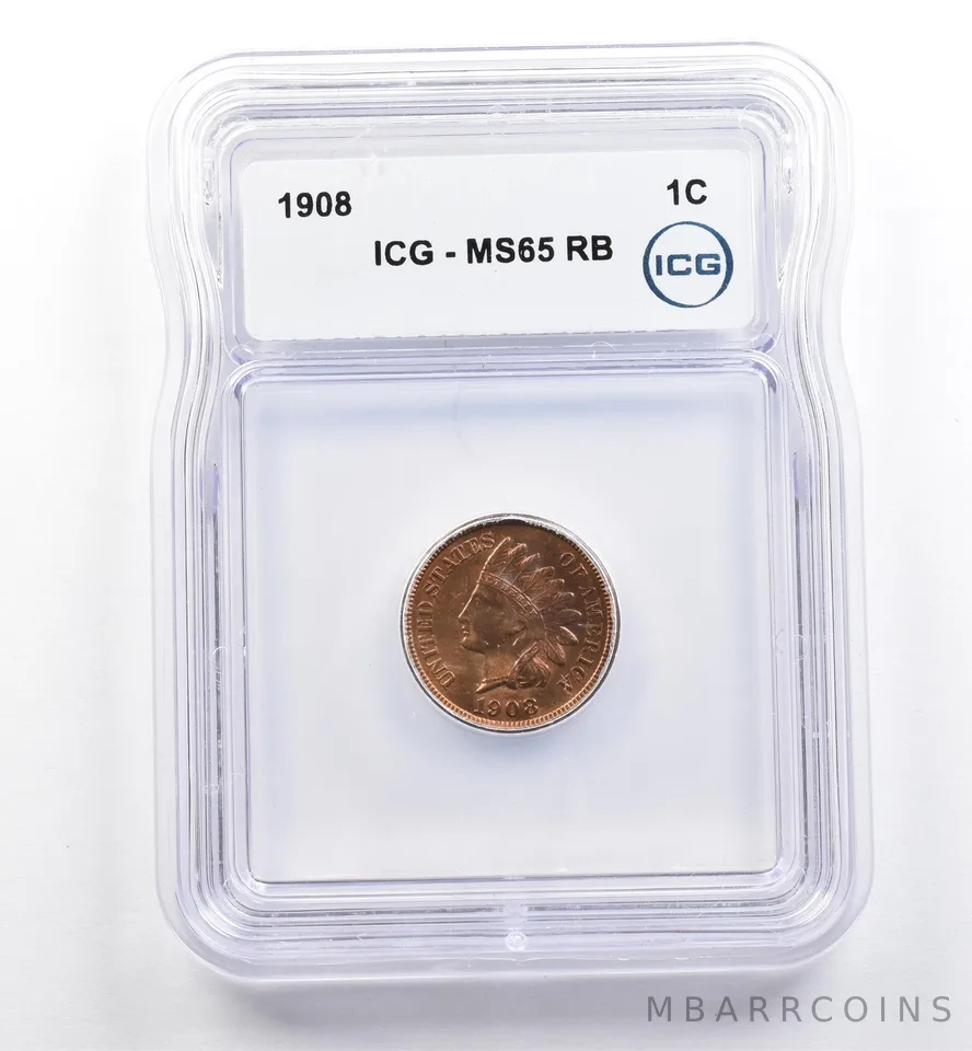 1908 Indian Head Cent MS65 RB ICG *0114