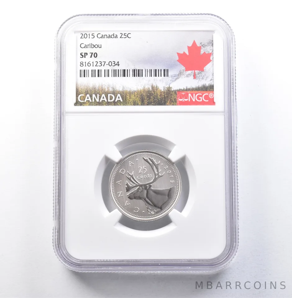 2015 Canada 25 Cents Caribou SP70 NGC *5944