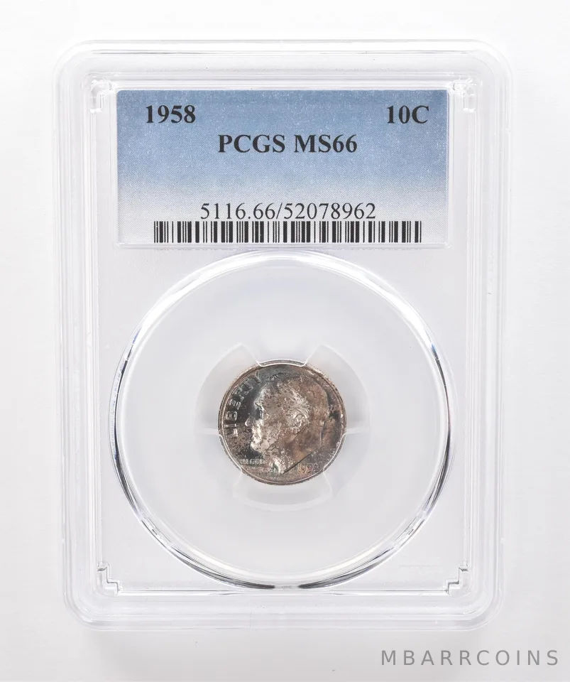 1958 Roosevelt Dime MS66 PCGS Beautiful Tone *1868