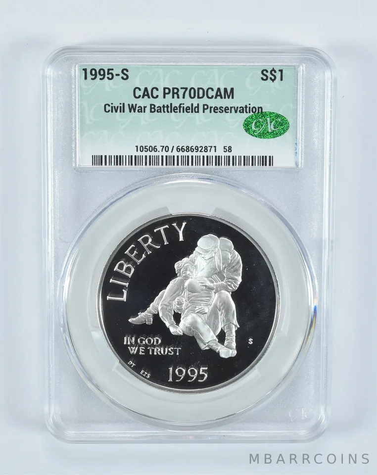 1995-S Civil War Battlefields Commemorative Silver Dollar PR70 DCAM CAC CACg