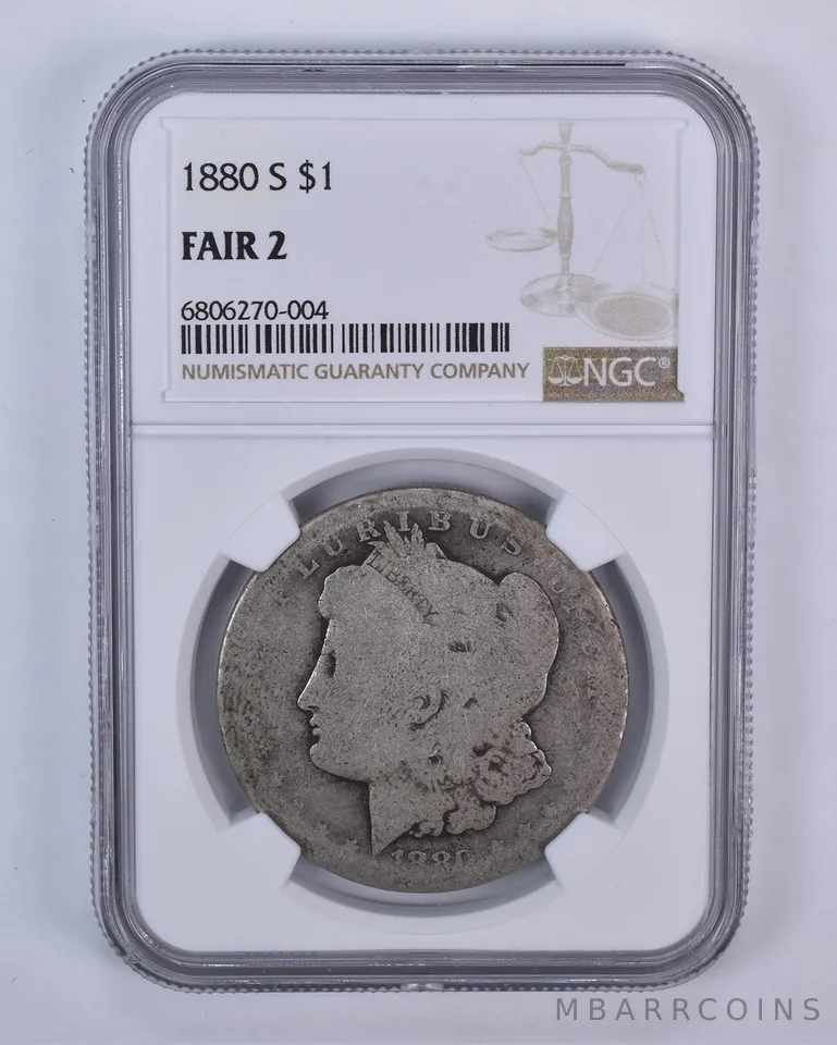 1880-S Morgan Silver Dollar Fair 2 NGC Lowball