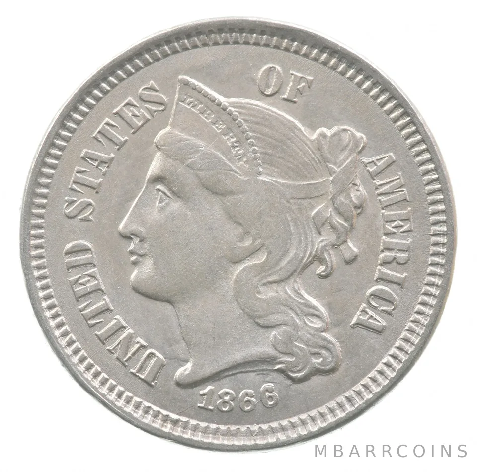 1866 Three Cent Nickel a7821