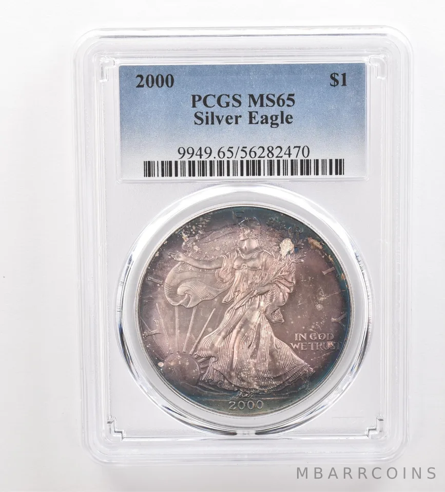 2000 American Silver Eagle MS65 PCGS Beautiful Tone *3232