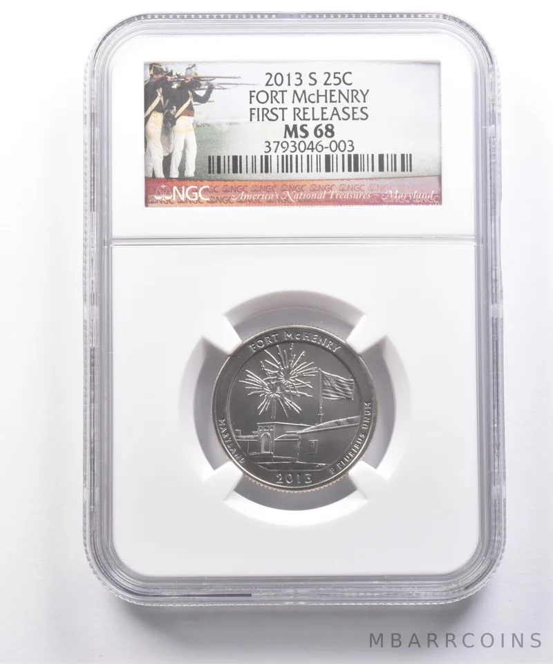 2013-S Washington Quarter Fort McHenry First Releases MS68 NGC *7333