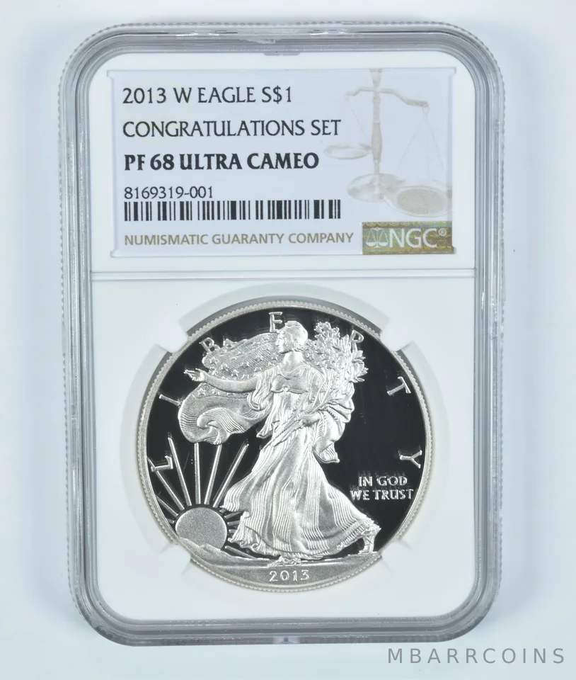 2013-W American Silver Eagle Congratulations Set PF68 UCAM NGC Brown Label