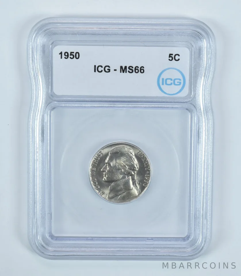 1950 Jefferson Nickel MS66 ICG
