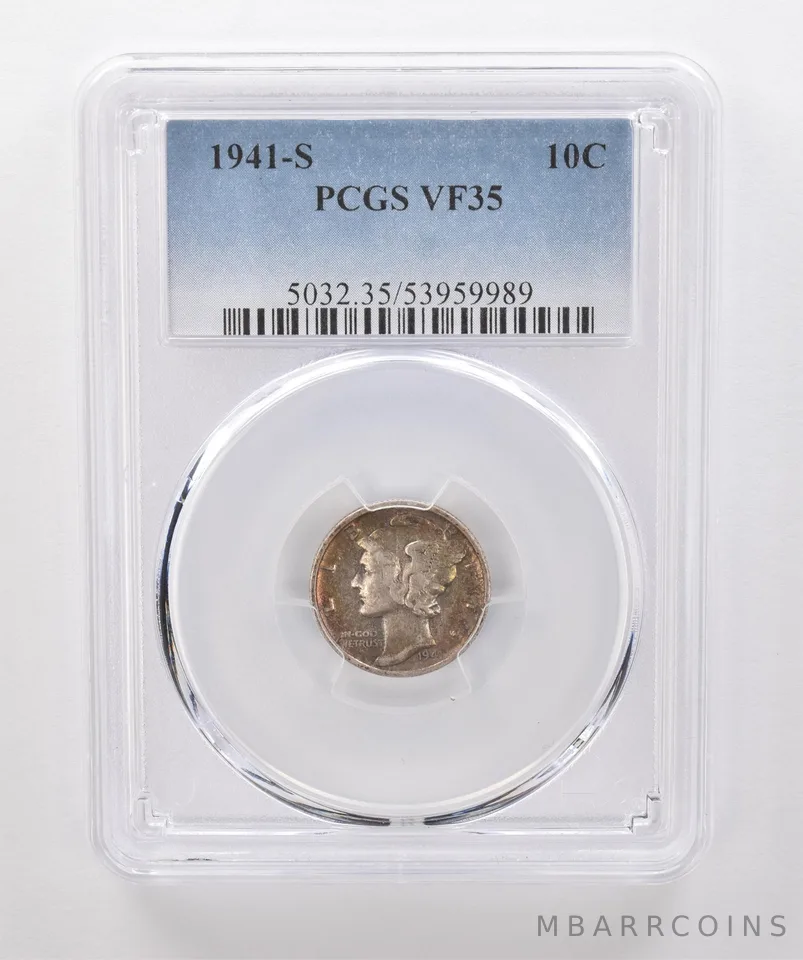 1941-S Mercury Dime VF35 PCGS Beautiful Tone *1834