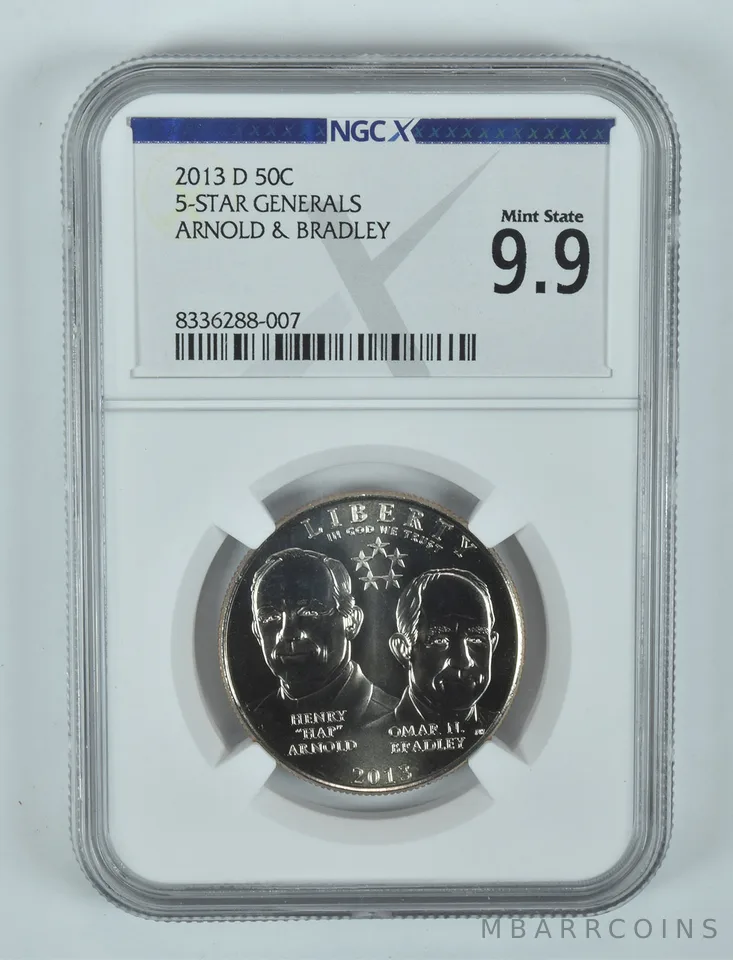 2013-D 5-Star Generals Commemorative Half Dollar Mint State 9.9 NGC X