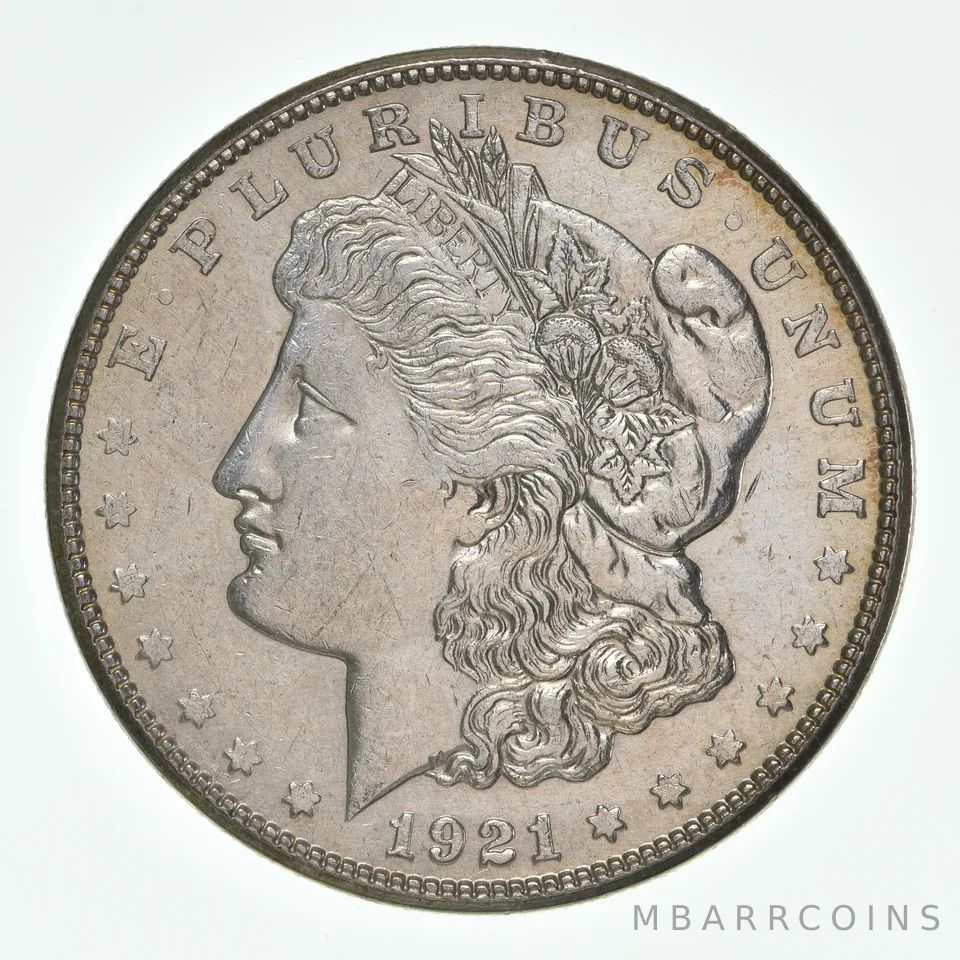 1921-S Morgan Silver Dollar Rainbow Toned a4468