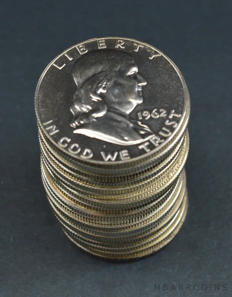 (20) 1962 Proof Franklin Half Dollar 90% Silver ROLL