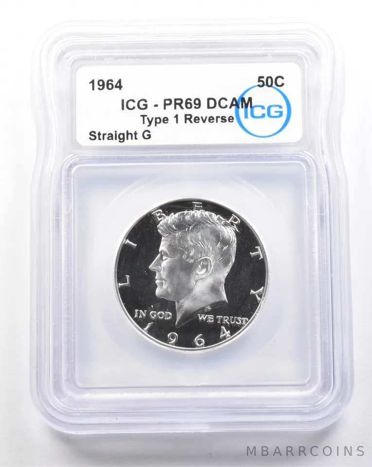 1964 Kennedy Half Dollar Type 1 Reverse Straight G PR69 DCAM ICG *7384
