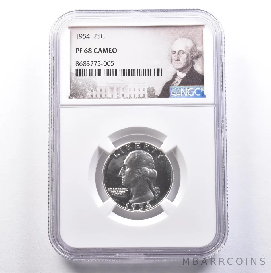 1954 Washington Quarter PF68 CAMEO NGC *9145
