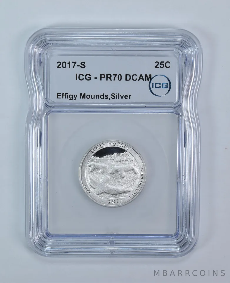 2017-S Washington Quarter ATB Effigy Mounds Silver PR70 DCAM ICG