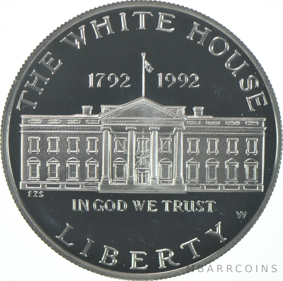 1992-W Proof White House Commemorative Silver Dollar $1