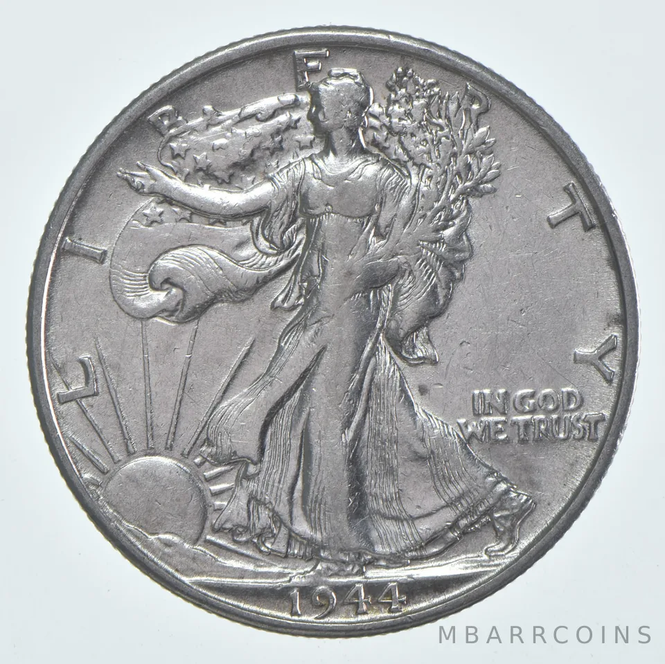 AU 1944-S Walking Liberty Half Dollar Almost Unc 90% Silver (1pc)