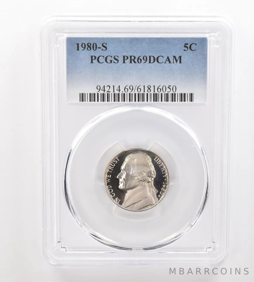 1980-S Jefferson Nickel PR69 DCAM PCGS Beautiful Tone *3295