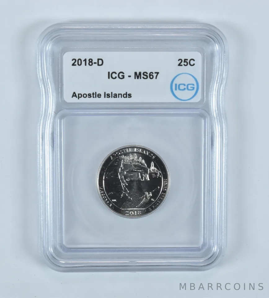 2018-D Washington Quarter ATB Apostle Islands MS67 ICG