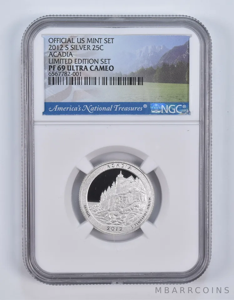 2012-S Silver PF69 ANT Acadia Quarter Limited Edition NGC