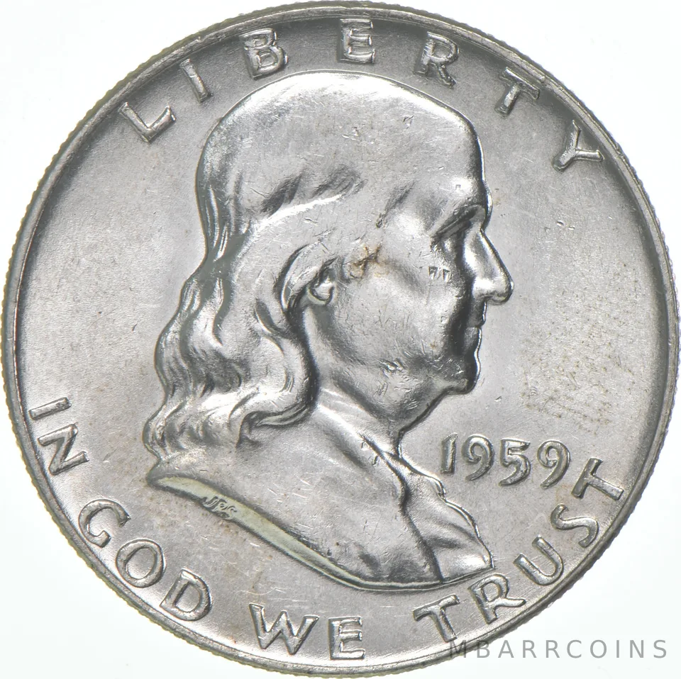 1959-D Franklin Half Dollar AU 90% Silver
