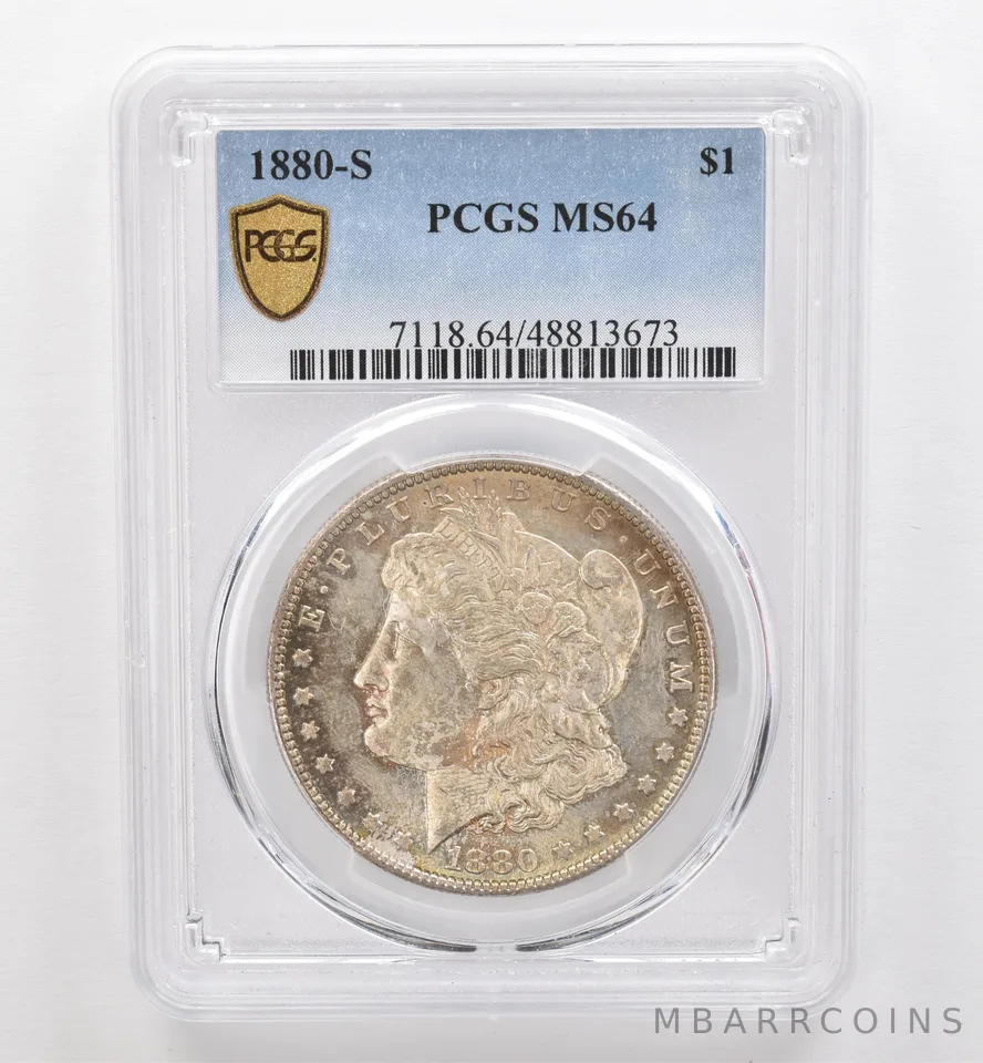 1880-S Morgan Silver Dollar MS64 PCGS Beautiful Tone *9559