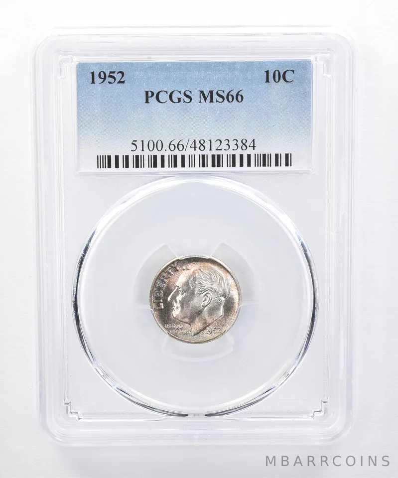1952 Roosevelt Dime MS66 PCGS Beautiful Tone *8343