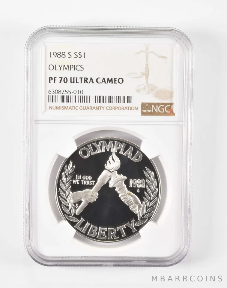 1988-S Olympic Torches Commemorative $1 PF70 NGC Brown Label
