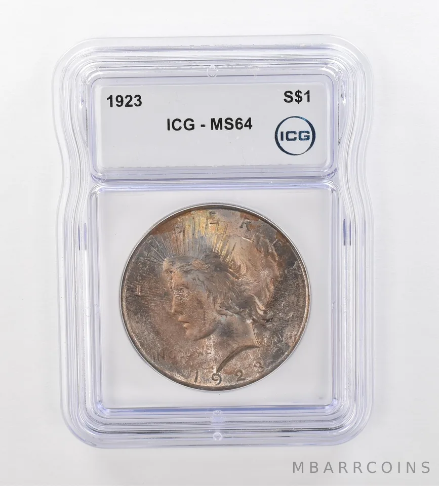 1923 Peace Silver Dollar MS64 ICG Beautiful Tone *0972