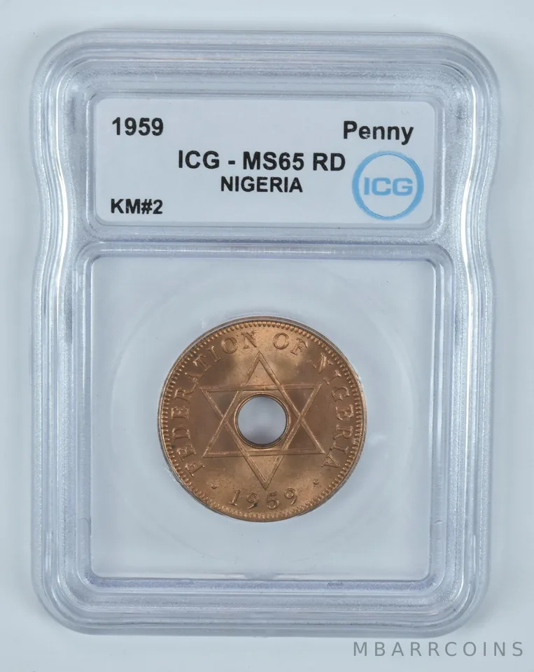 1959 Nigeria Penny KM#2 MS65 RD ICG *9458