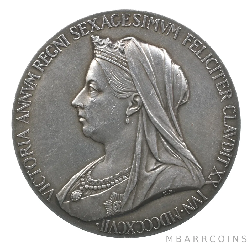 GREAT BRITAIN 1897 Victoria Diamond Jubilee Silver Medal 55mm *2967