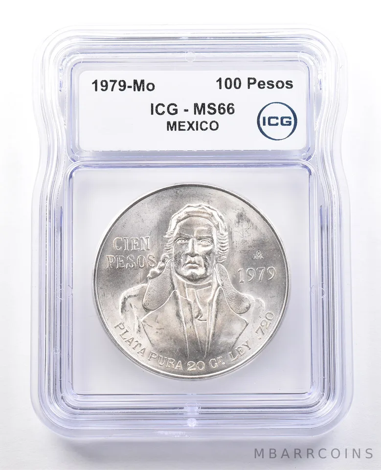 1979 Mo Mexico 100 Pesos Silver MS66 ICG