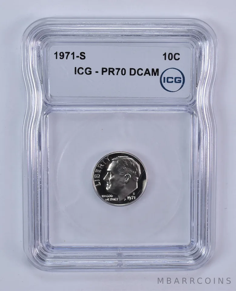 1971-S Roosevelt Dime PR70 DCAM ICG