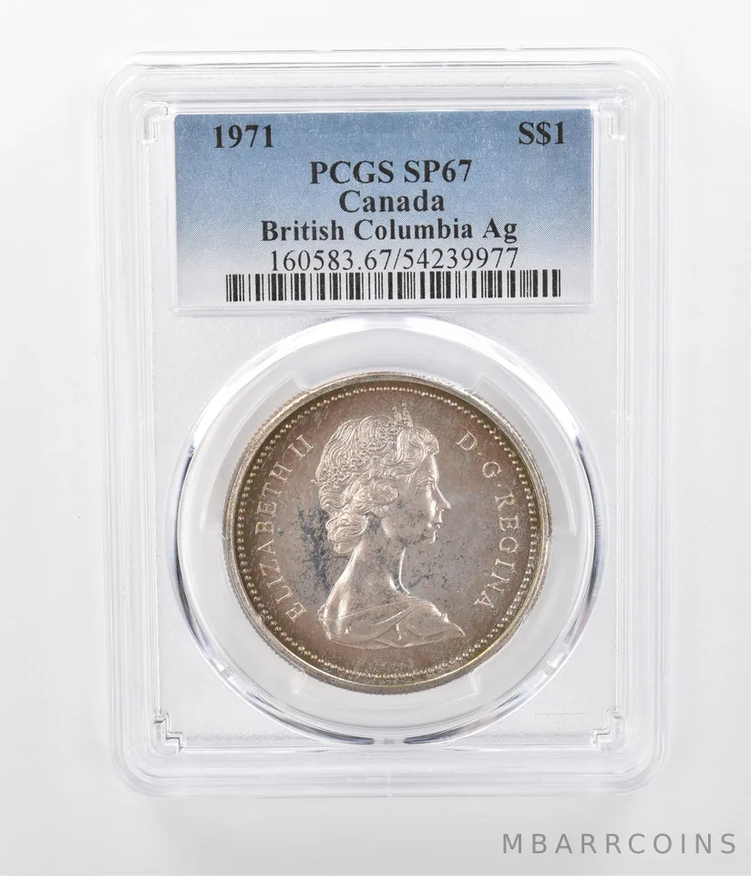 1971 Canada 1 Dollar Silver British Columbia SP67 PCGS Beautiful Tone *1222