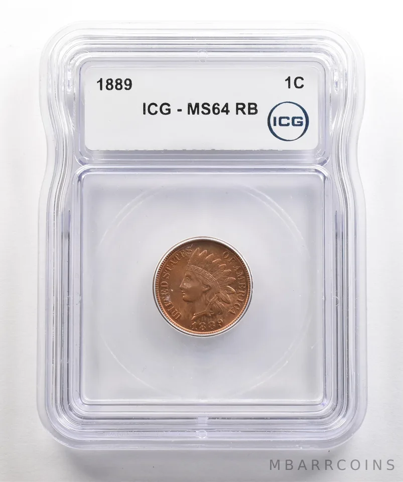 1889 Indian Head Cent MS64 RB ICG *5382
