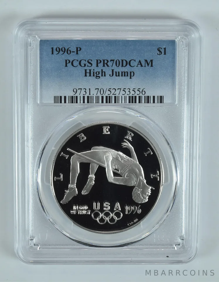1996-P Olympic High Jump Commemorative Silver Dollar PR70 DCAM PCGS