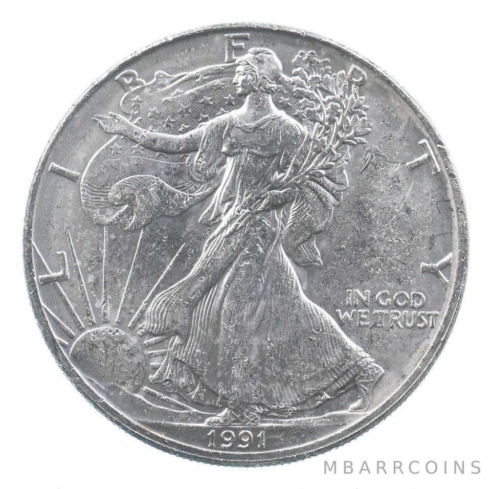 Better Date 1991 American Silver Eagle 1 Troy Oz .999 Fine Silver *841
