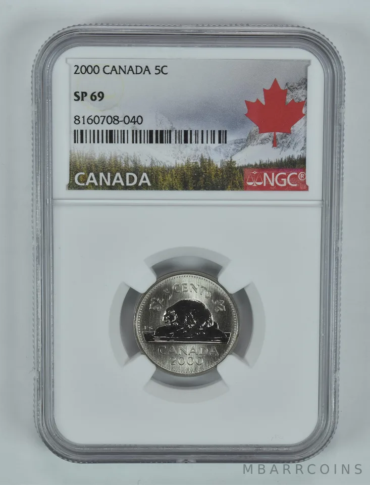 2000 Canada 5 Cents Beaver SP69 NGC Canada Label