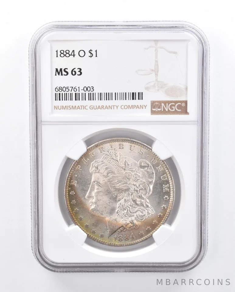 1884-O Morgan Silver Dollar MS63 NGC Peripheral Tone *4677