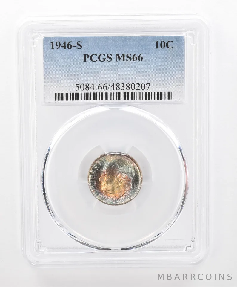 1946-S Roosevelt Dime MS66 PCGS Beautiful Tone *2761