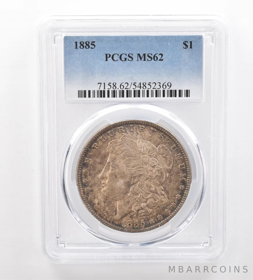 1885 Morgan Silver Dollar MS62 PCGS Beautiful Tone *7450