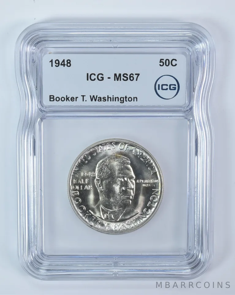 1948 Booker T Washington Commemorative Half Dollar MS67 ICG