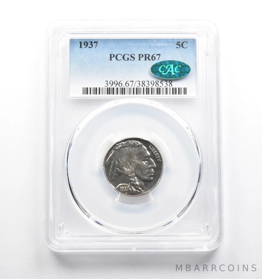 PR67 1937 Indian Head Buffalo Nickel CAC PCGS a4710