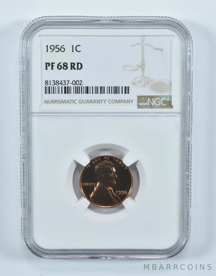 1956 Lincoln Wheat Cent PF68 RD NGC Brown Label