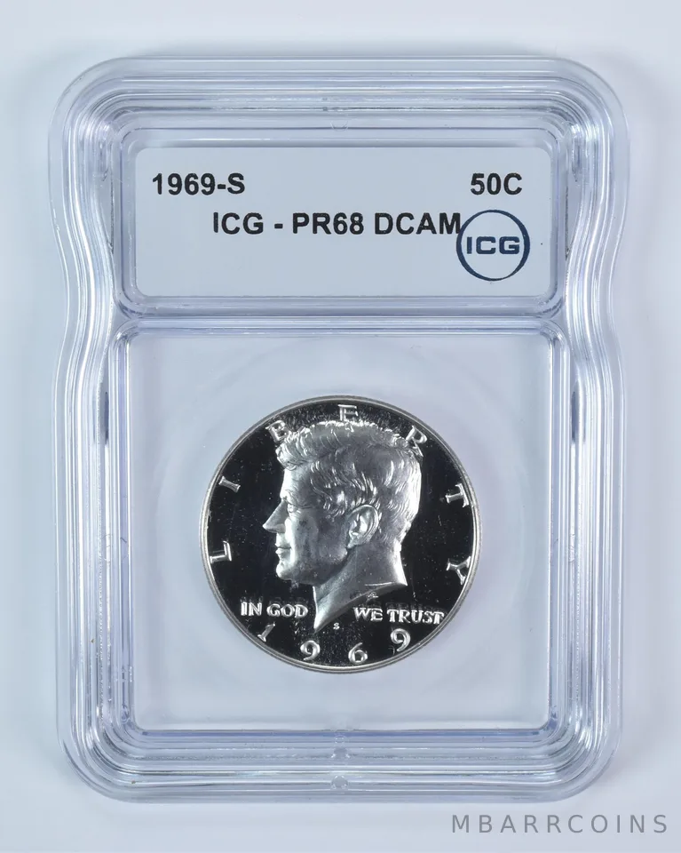 1969-S Kennedy Half Dollar PR68 DCAM ICG