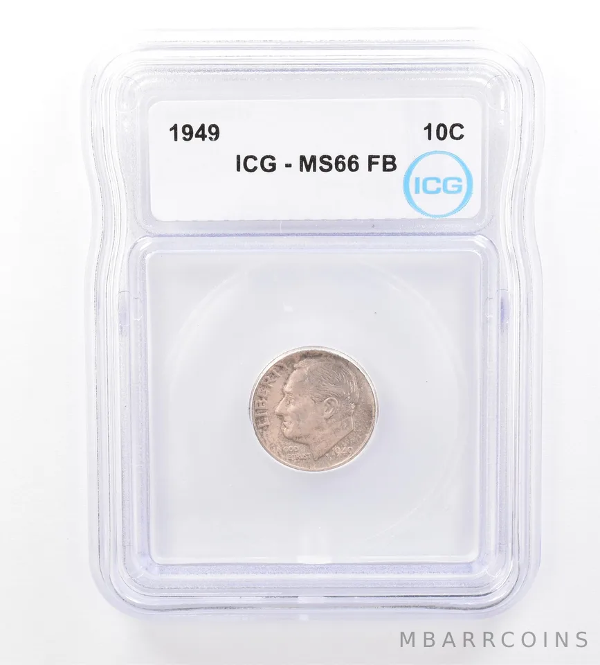 1949 Roosevelt Dime MS66 FB ICG Beautiful Tone *1622